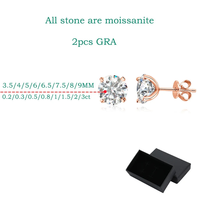 עגילי מואסנייט יוקרתיים בציפוי זהב ורוד – Smyoue 925