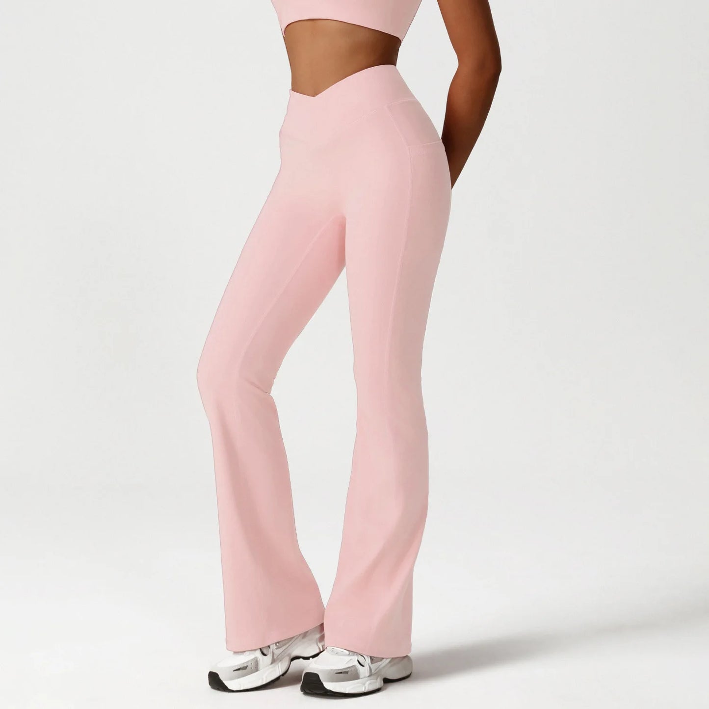 GUADALUPE מכנסי יוגה מתרחבים בגזרת מותן גבוהה