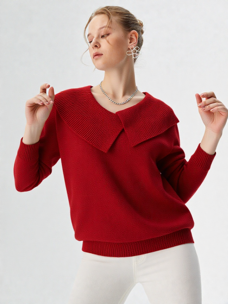 Lunette – סריג סרוג עם צווארון דש ושרוול ארוך