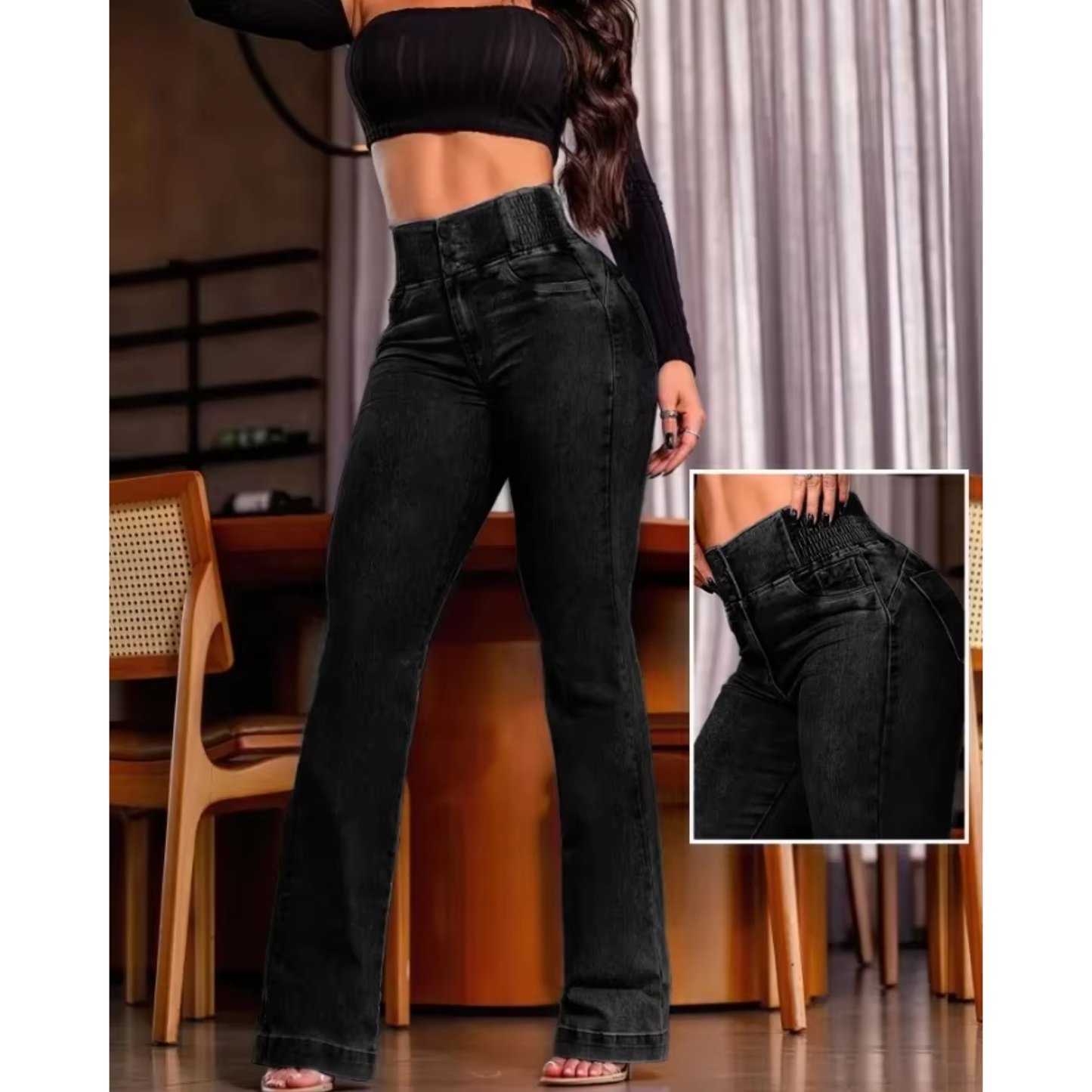 KALINA – ג’ינס מותן גבוהה בגזרה מחטבת