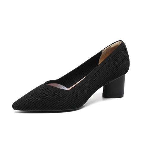 Aveline – נעלי עקב סרוגות נשיות בעיצוב נקי ואלגנטי (גובה 6 ס״מ)