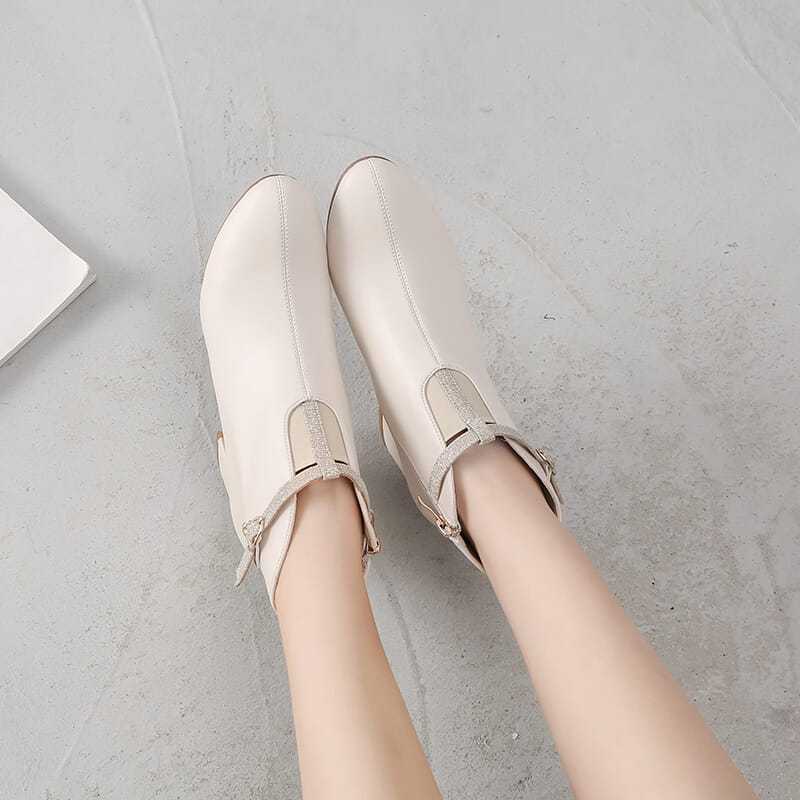 Marvienne – מגפוני PU אלגנטיים עמידים למים עם עקב ריבועי לחורף