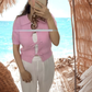 Celeste – חולצת סריג עם צווארון וקשר רומנטי