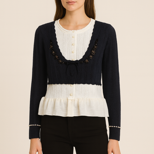 Lunaria – סט סריג דו־שכבתי צעיר עם עיטורי חרוזים מנצנצים