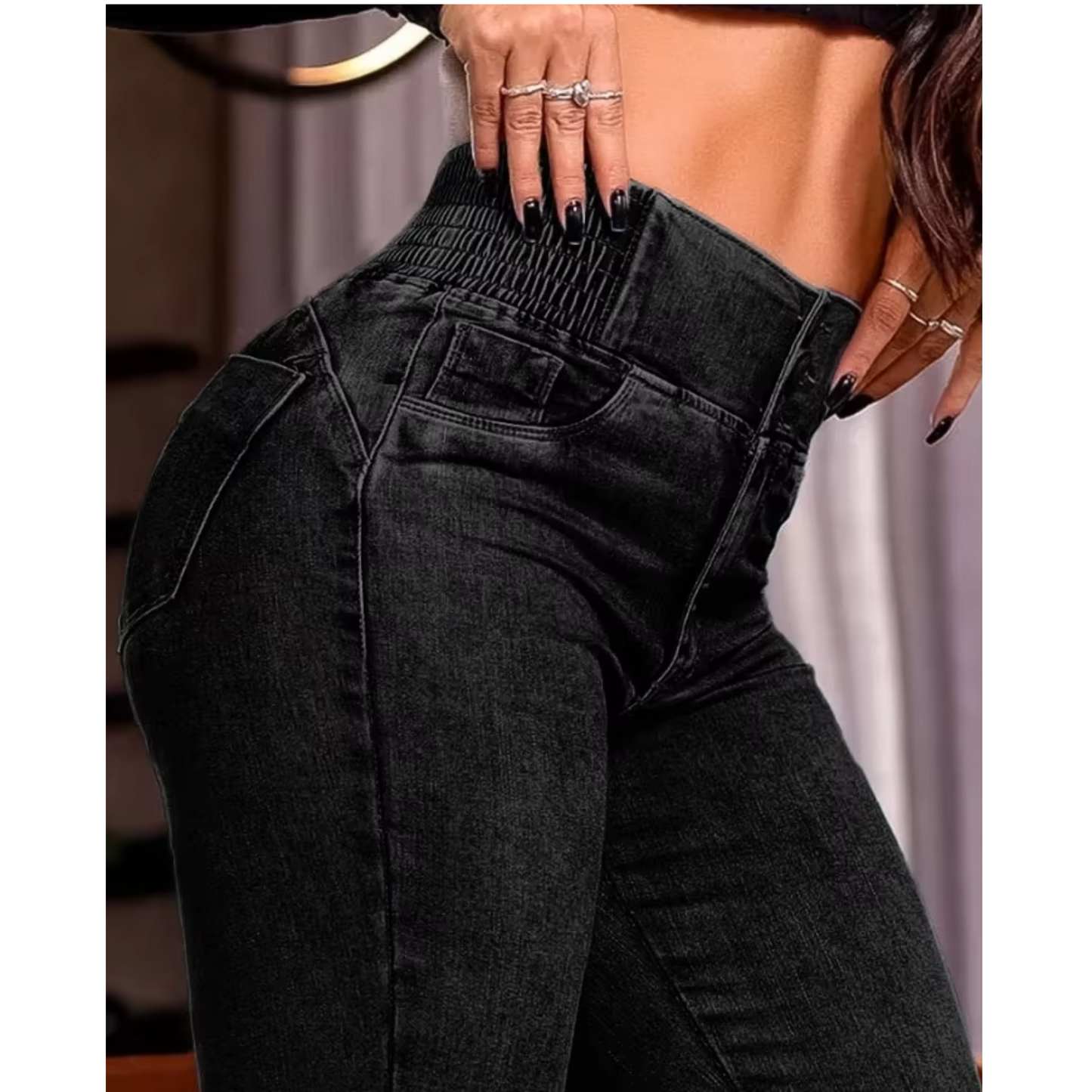 KALINA – ג’ינס מותן גבוהה בגזרה מחטבת