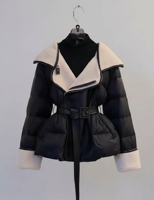 Seraphine – מעיל פוך קצר שחור במראה אלגנטי ומחטב לחורף