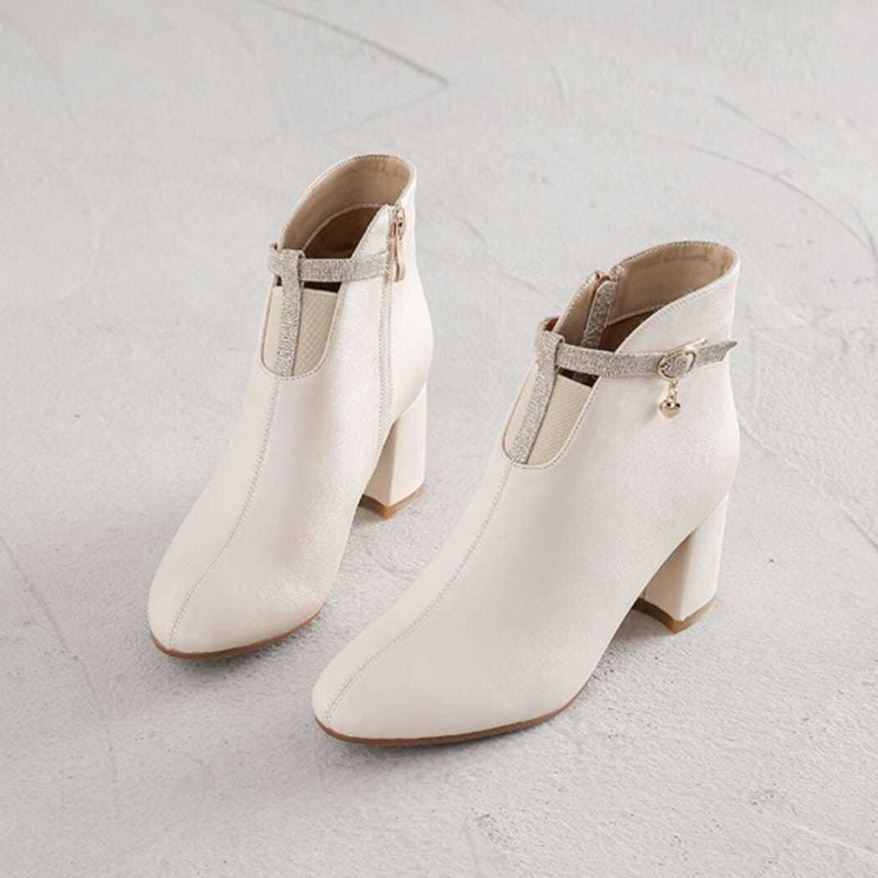 Marvienne – מגפוני PU אלגנטיים עמידים למים עם עקב ריבועי לחורף