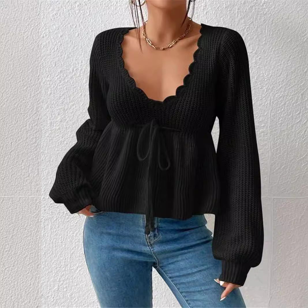 Livia – סוודר V-Neck בגזרת סטריט נשית ואלגנטית