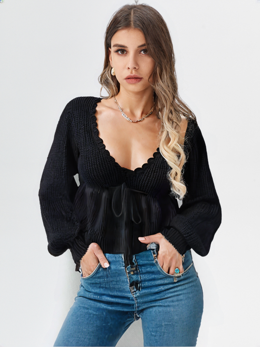 Livia – סוודר V-Neck בגזרת סטריט נשית ואלגנטית