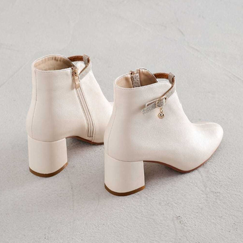 Marvienne – מגפוני PU אלגנטיים עמידים למים עם עקב ריבועי לחורף