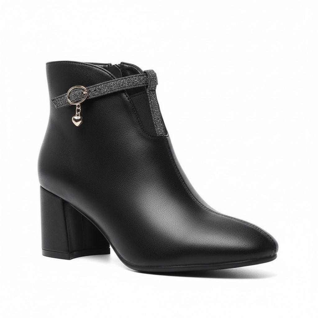 Marvienne – מגפוני PU אלגנטיים עמידים למים עם עקב ריבועי לחורף