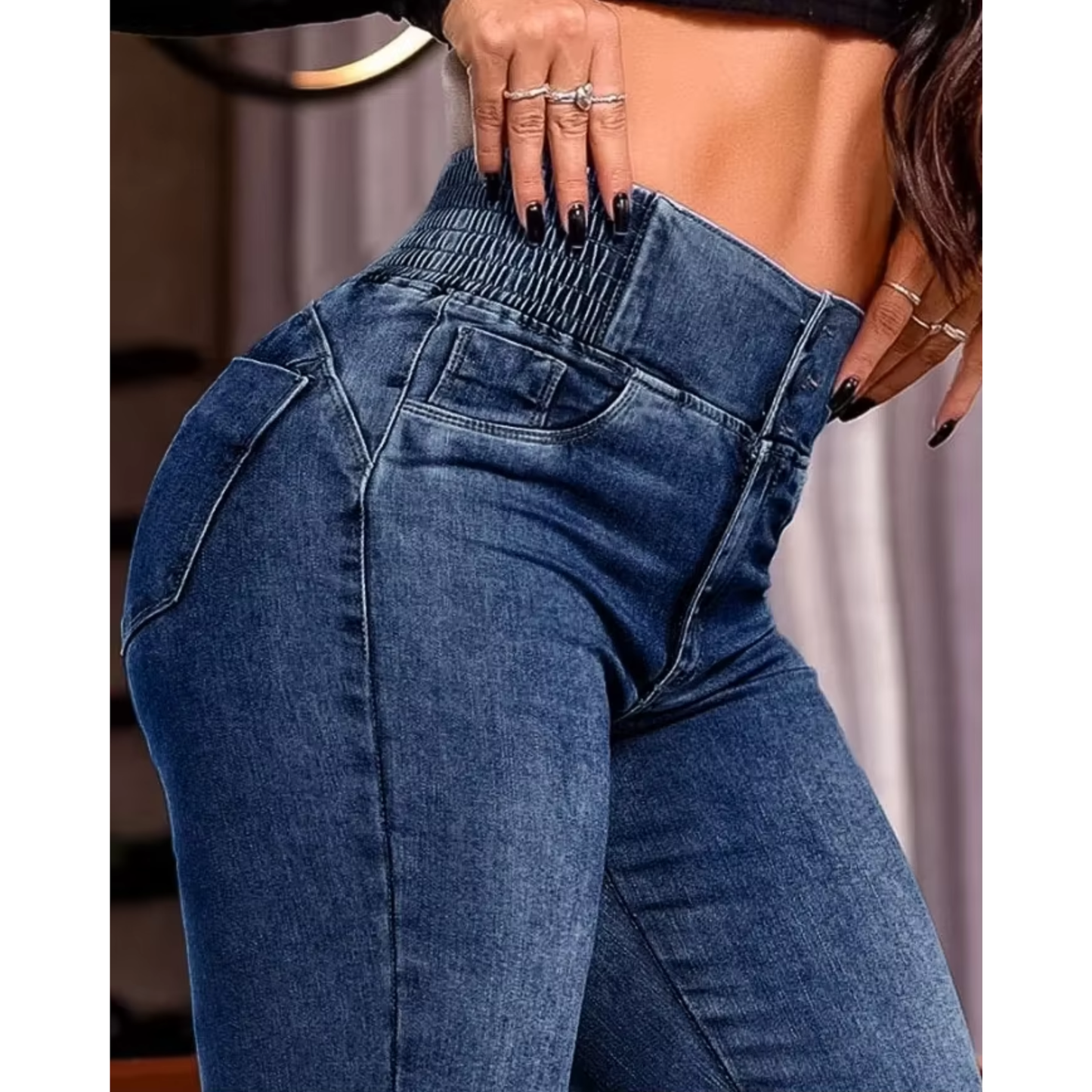 KALINA – ג’ינס מותן גבוהה בגזרה מחטבת