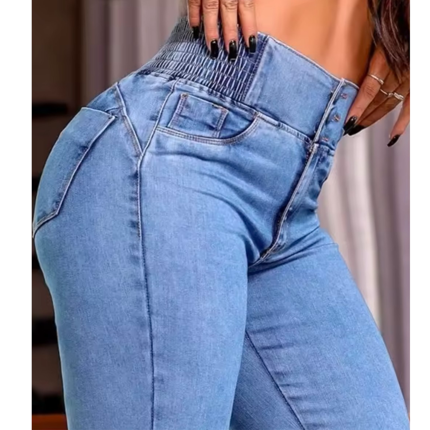 KALINA – ג’ינס מותן גבוהה בגזרה מחטבת