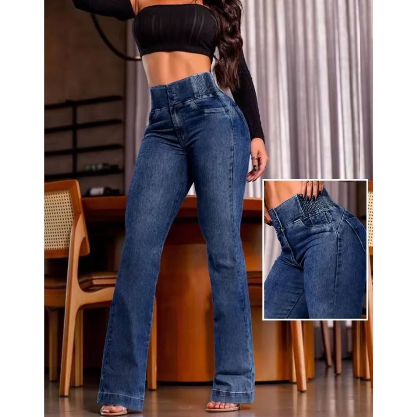 KALINA – ג’ינס מותן גבוהה בגזרה מחטבת