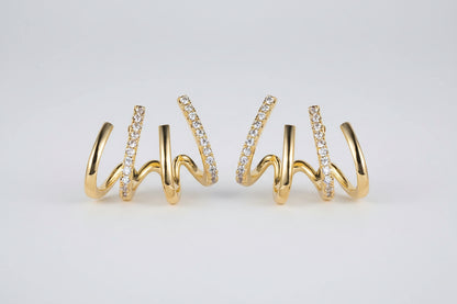 ELYSIA – עגילי סטאד עם קריסטל בגימור קוריאני