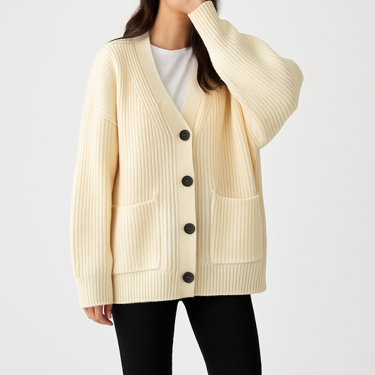 MAELLE – קרדיגן סריג עבה עם כפתורים וגזרה רפויה