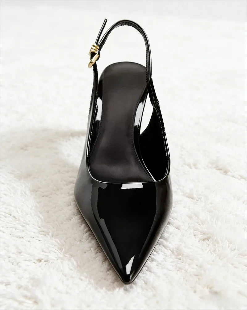 Amelia  – עקב סילינגבק לק קלאסי עם רצועת קרסול