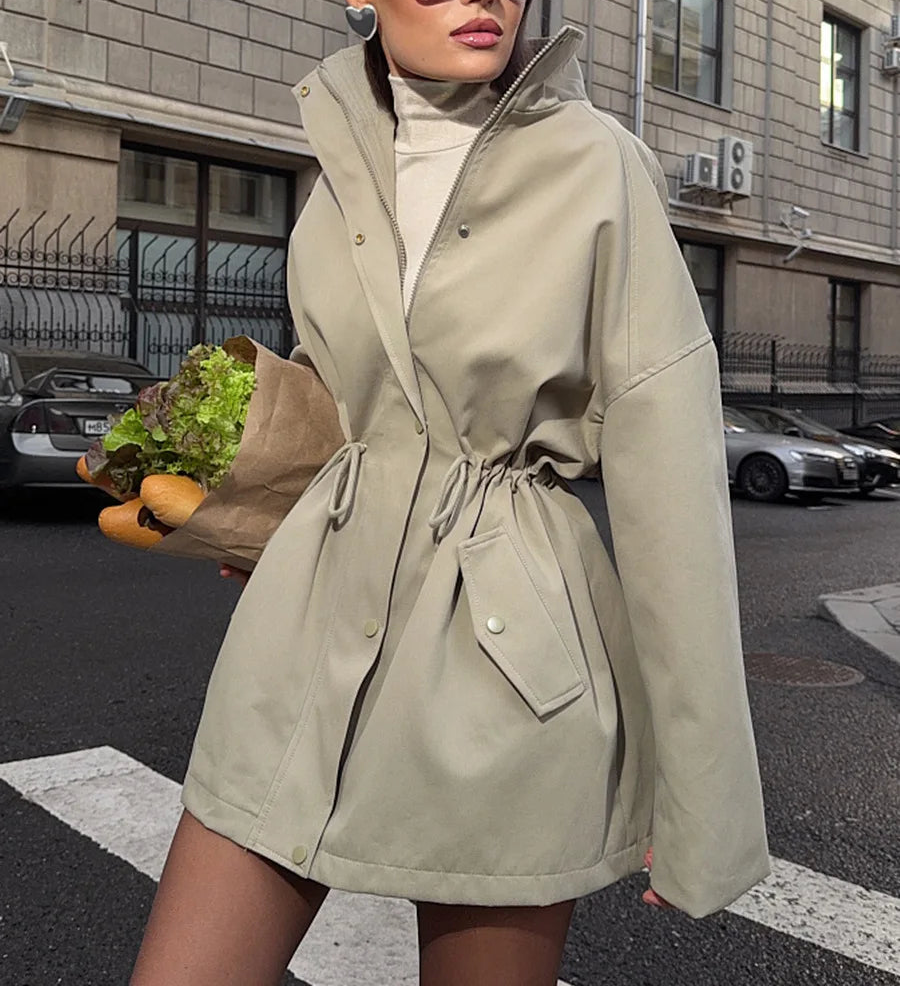 מעיל Éloane – טרנץ׳ באורך בינוני עם מותן מתכווננת