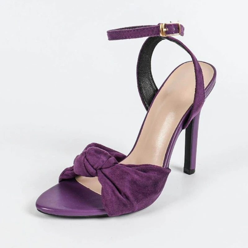 VELORA – סנדלי ערב סאטן עם פפיון