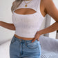CAMILA טופ קרופ סרוג