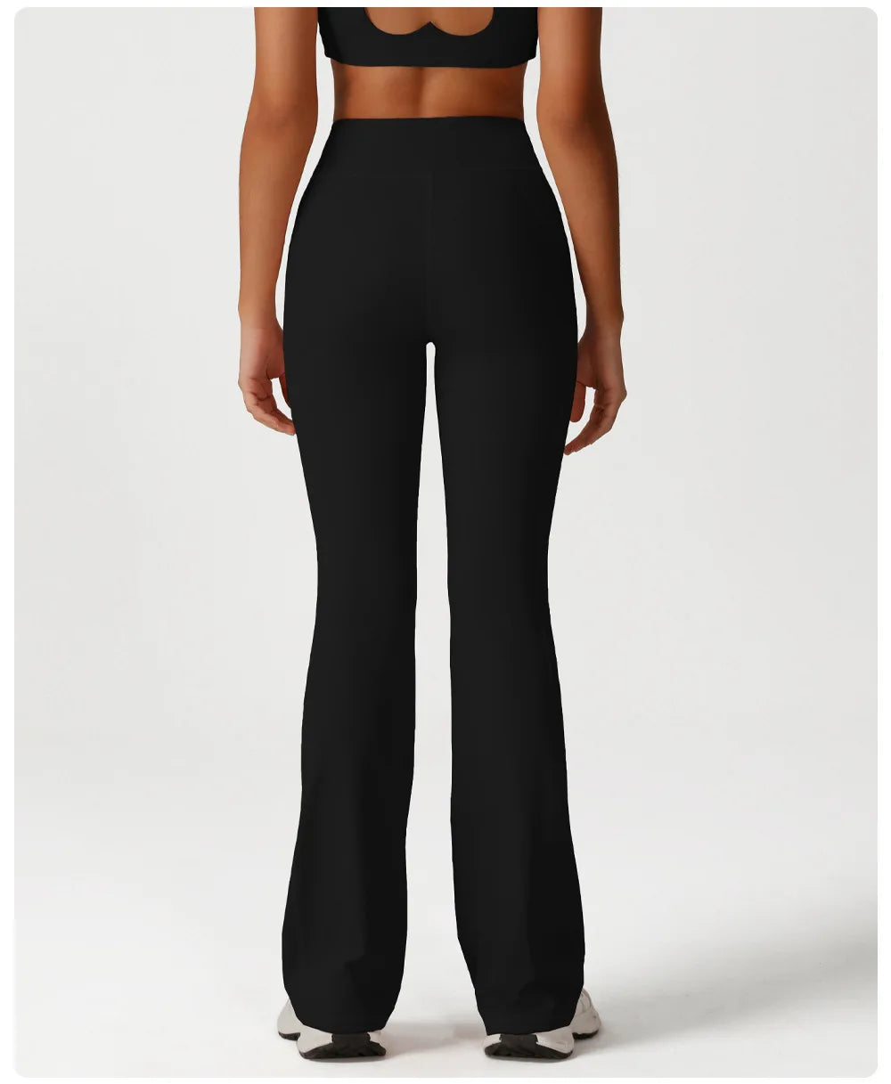 GUADALUPE מכנסי יוגה מתרחבים בגזרת מותן גבוהה