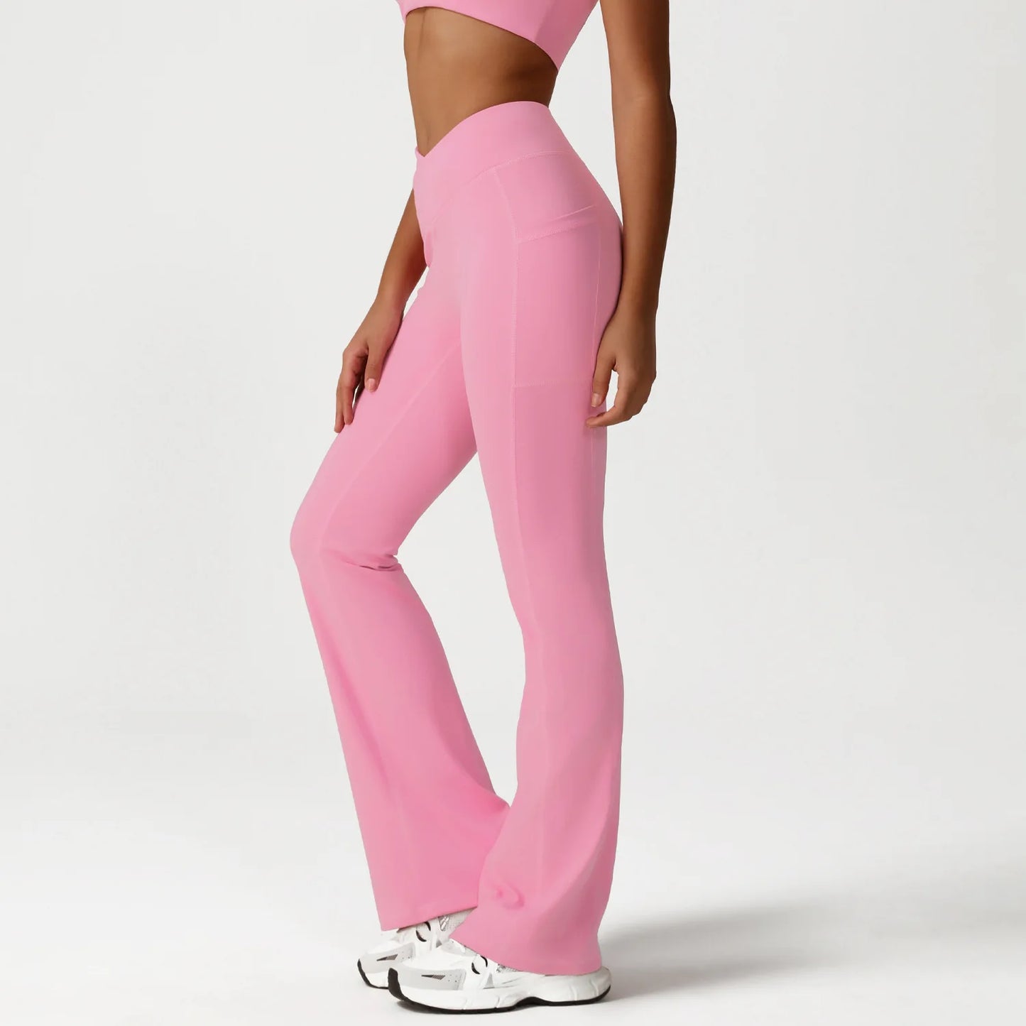 GUADALUPE מכנסי יוגה מתרחבים בגזרת מותן גבוהה