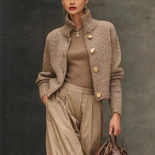 Isolde – קרדיגן צווארון גבוה בגזרה קצרה