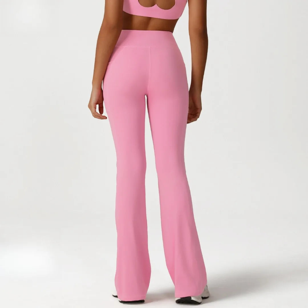 GUADALUPE מכנסי יוגה מתרחבים בגזרת מותן גבוהה