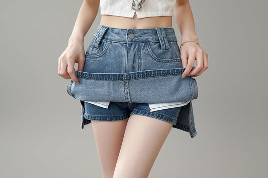 חצאית־מכנס ג׳ינס בגזרה גבוהה – VALERIE