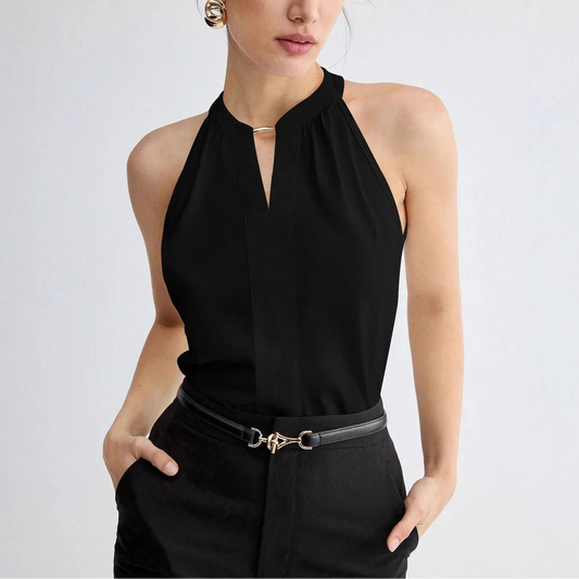 FLORENCIA טופ אלגנטי קשירה בצוואר