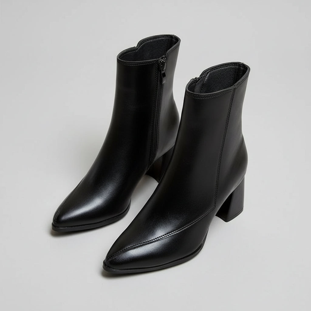 Marwa מגפוני עקב דמוי עור