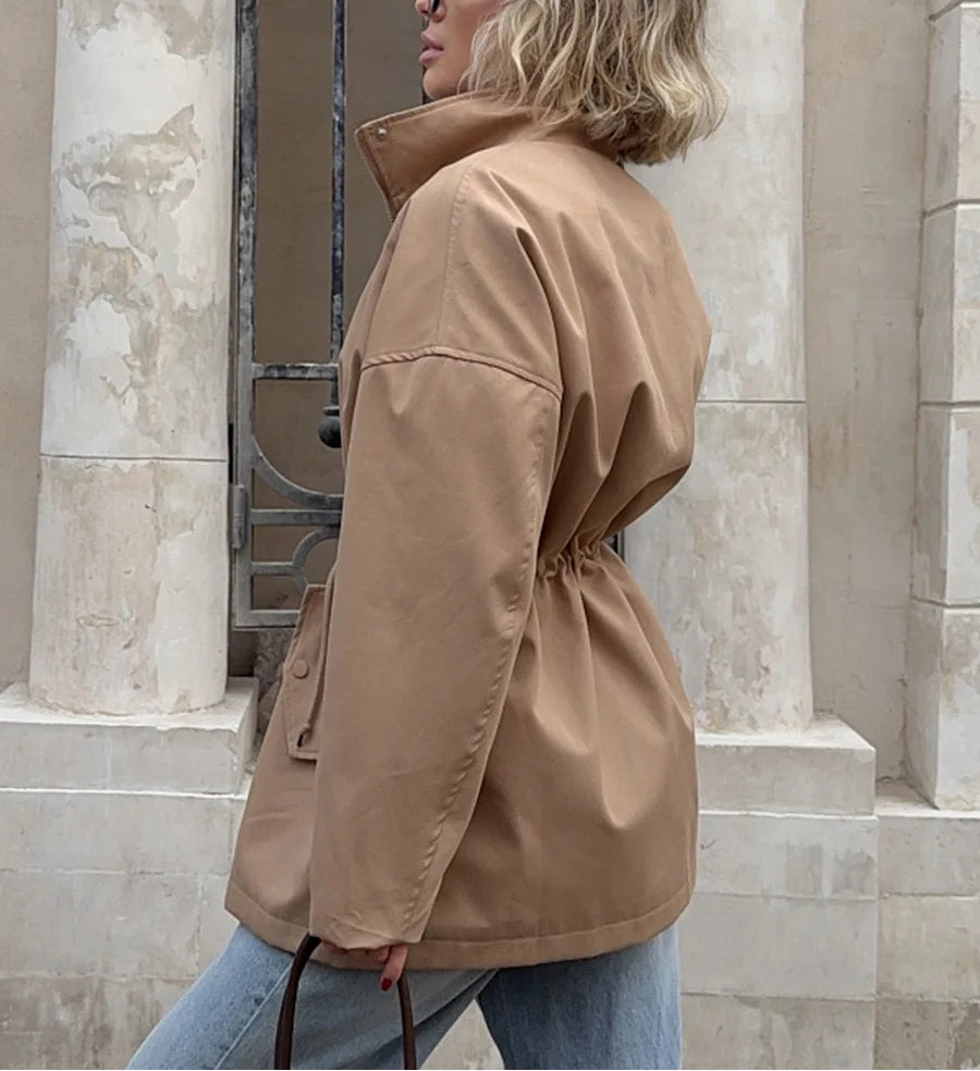 מעיל Éloane – טרנץ׳ באורך בינוני עם מותן מתכווננת