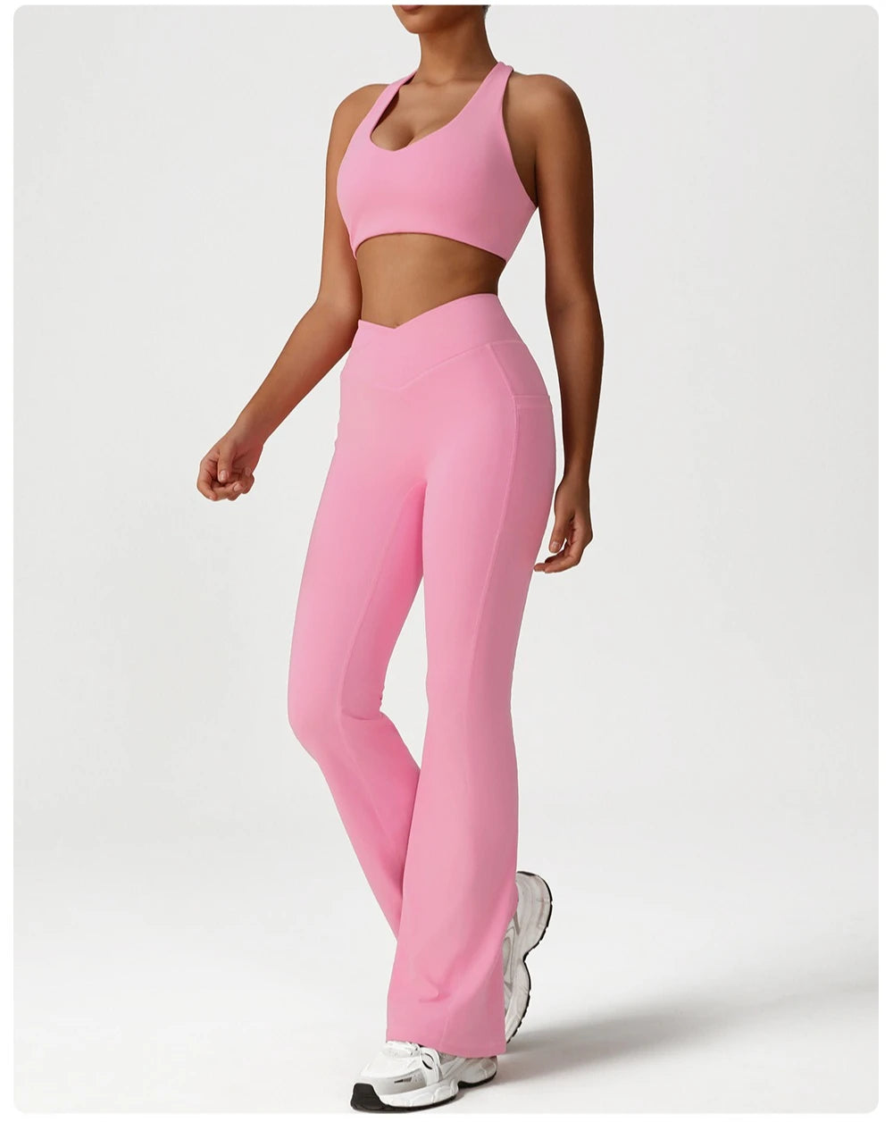 GUADALUPE מכנסי יוגה מתרחבים בגזרת מותן גבוהה