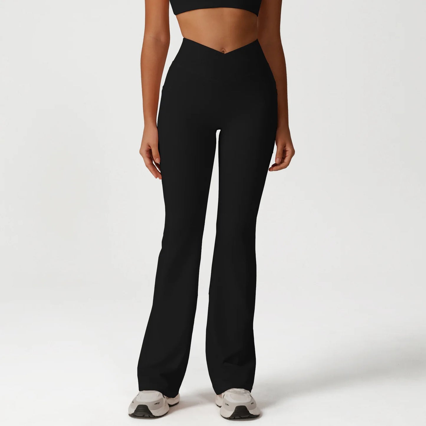 GUADALUPE מכנסי יוגה מתרחבים בגזרת מותן גבוהה