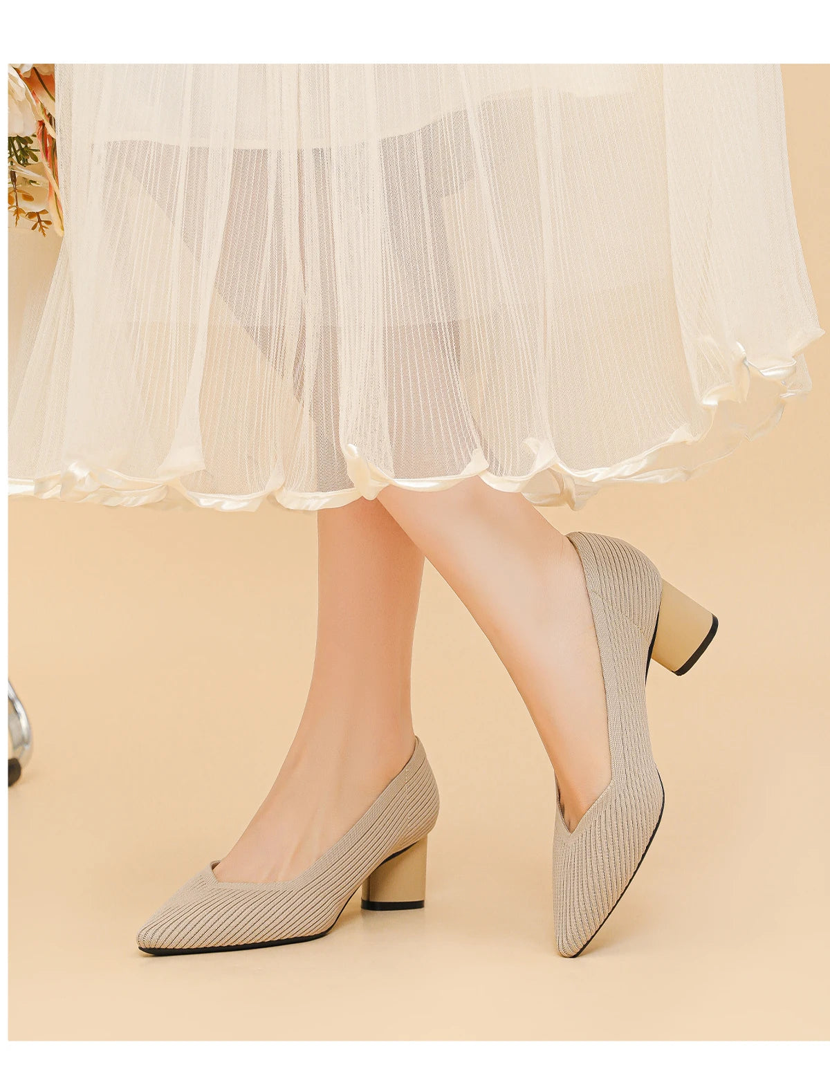 Aveline – נעלי עקב סרוגות נשיות בעיצוב נקי ואלגנטי (גובה 6 ס״מ)