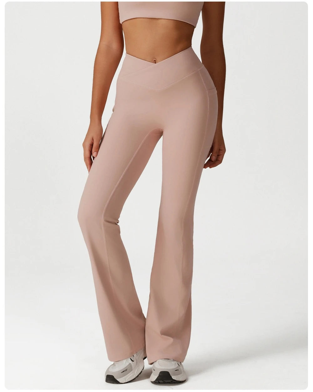 GUADALUPE מכנסי יוגה מתרחבים בגזרת מותן גבוהה