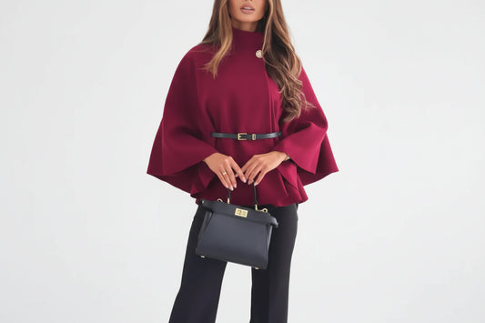 Olga - מעיל מעטפת אלגנטית עם חגורת מותן