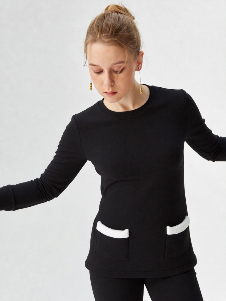 Elara – סט חורפי ארוך מבד Plush רך בגזרה אלגנטית