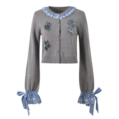 Maelis – קרדיגן סרוג אירופאי קצר עם שרוולי פעמון